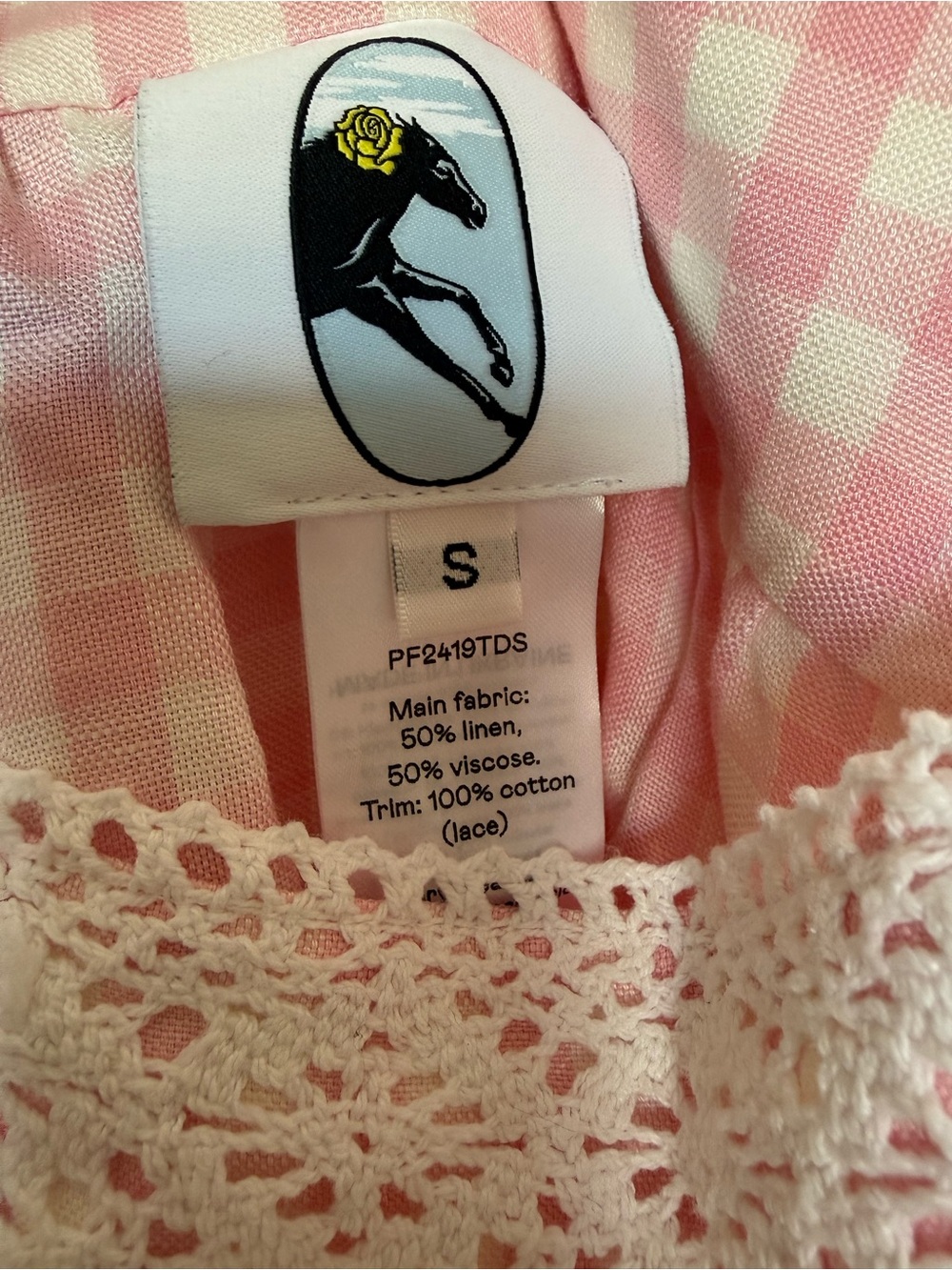 Sleeper Greta Dress Pink Gingham Small - Picture 3 of 3